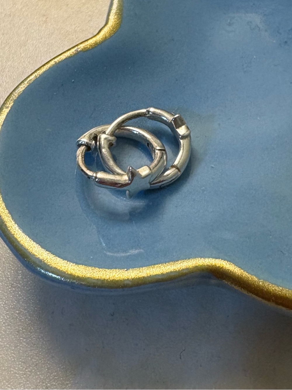 Sterling Silver Star Huge Hoop Earrings